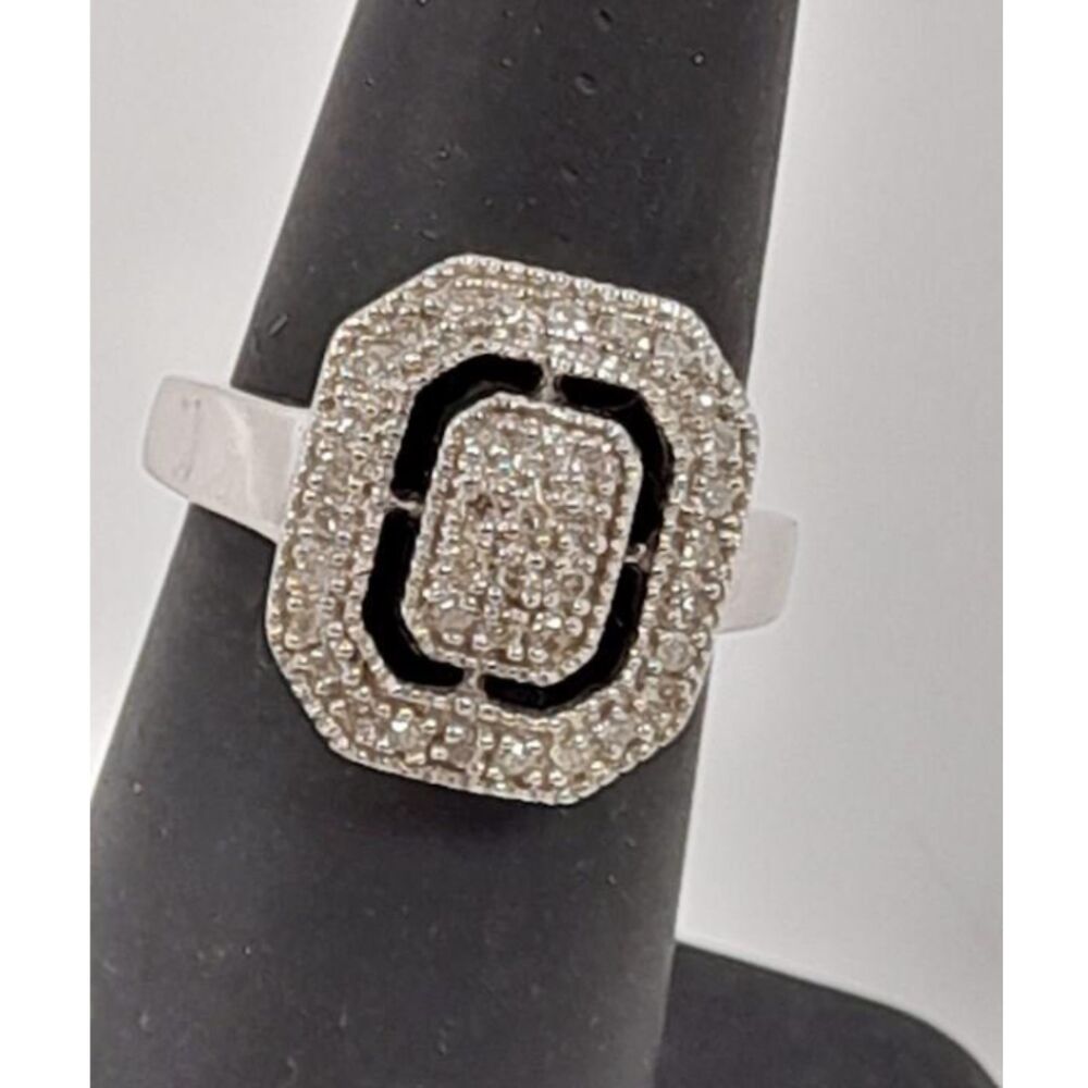 Sterling Silver Rectangular Bezel Set Square Ring… - image 2